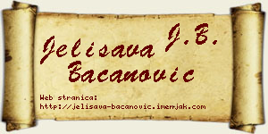 Jelisava Bacanović vizit kartica